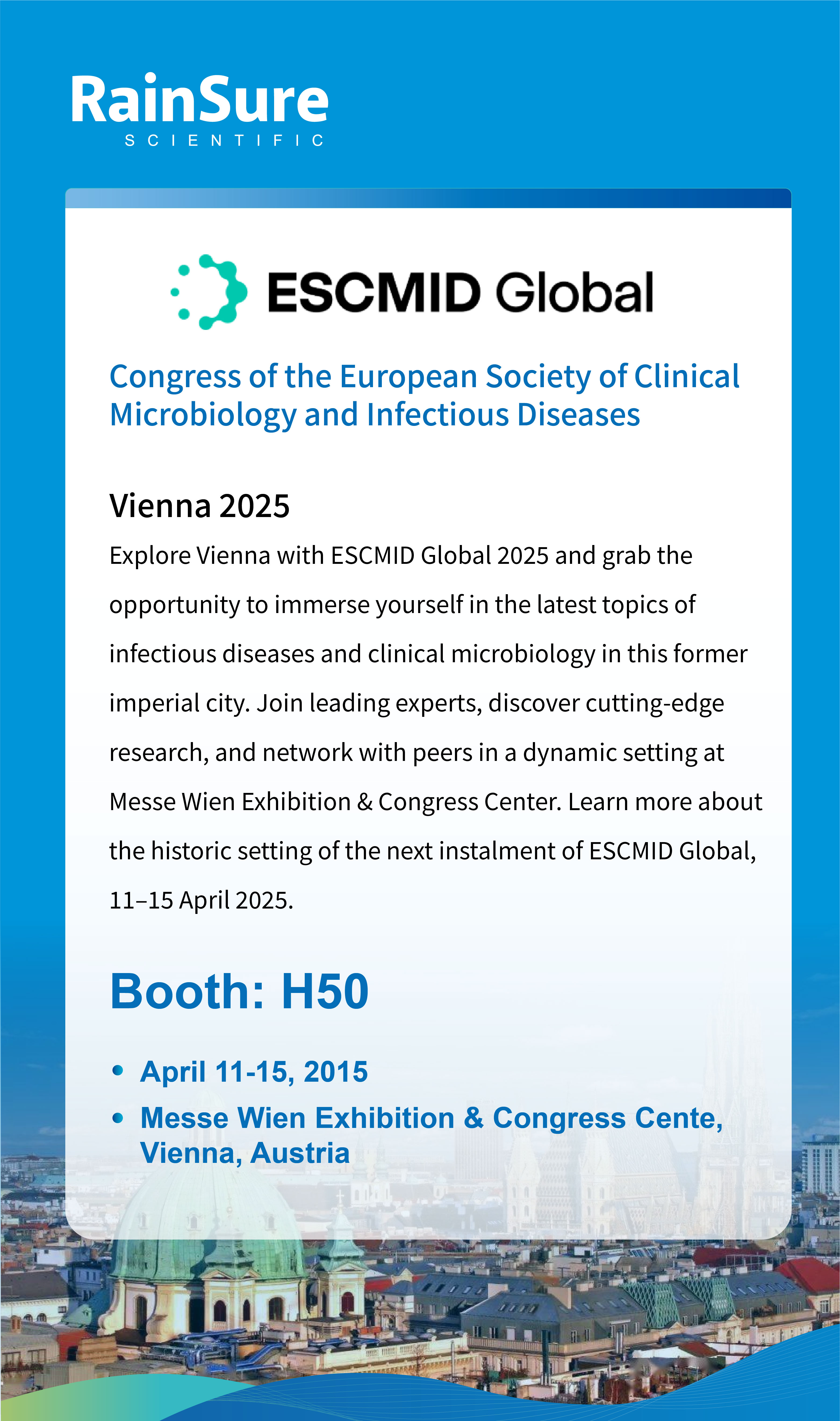 ستحضر Rainsure Scientific مؤتمر ESCMID العالمي في الفترة من 11 إلى 15 أبريل 2025